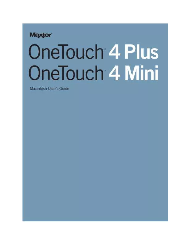Mode d'emploi MAXTOR ONETOUCH 4 PLUS