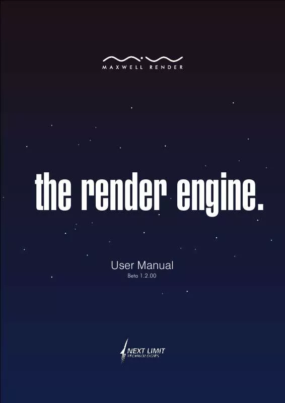 Mode d'emploi MAXWELL RENDER THE RENDER ENGINE-USER MANAL-BETA 1.2.00