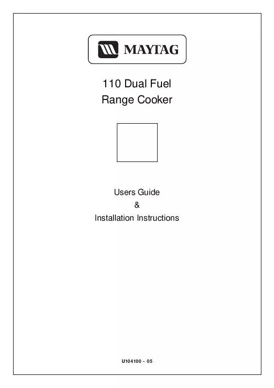 Mode d'emploi MAYTAG 110 DUAL FUEL RANGE COOKER