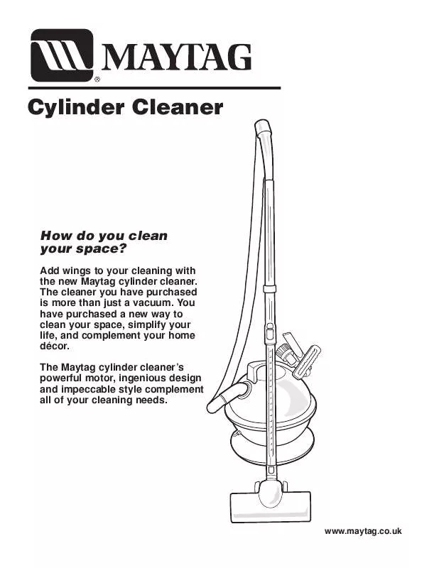 Mode d'emploi MAYTAG CYLINDER CLEANER