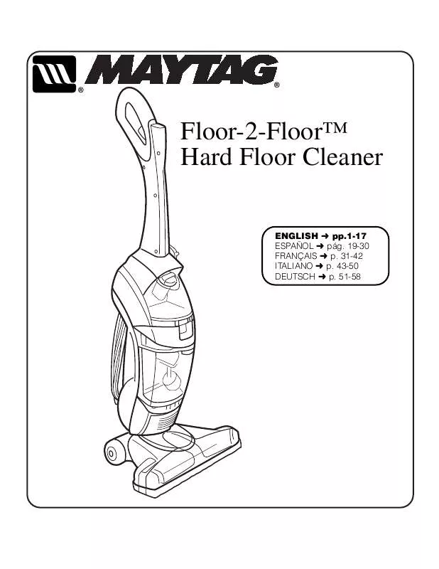Mode d'emploi MAYTAG HARDFOOR CLEANER