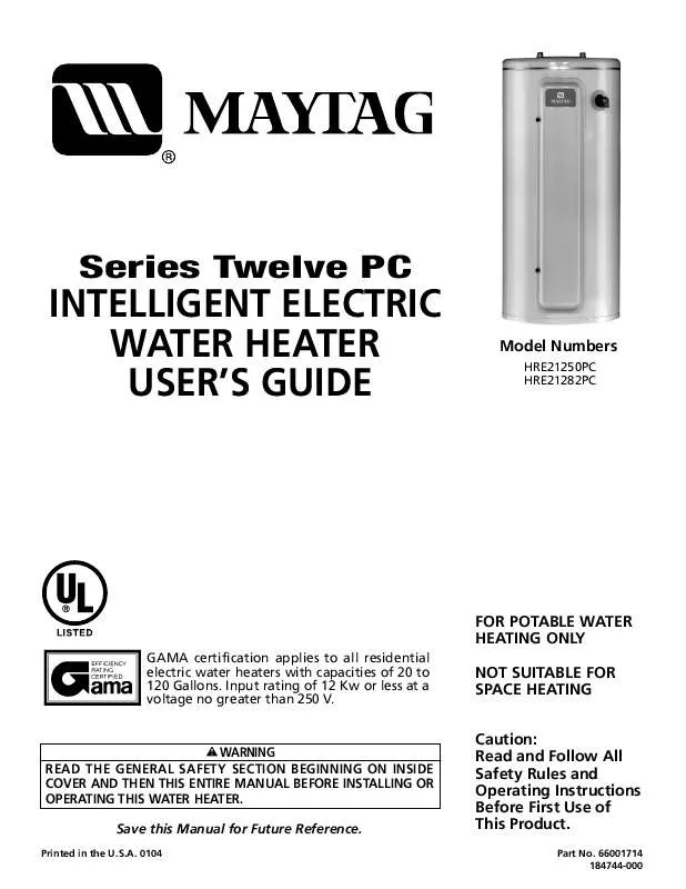Mode d'emploi MAYTAG HRE21250PC
