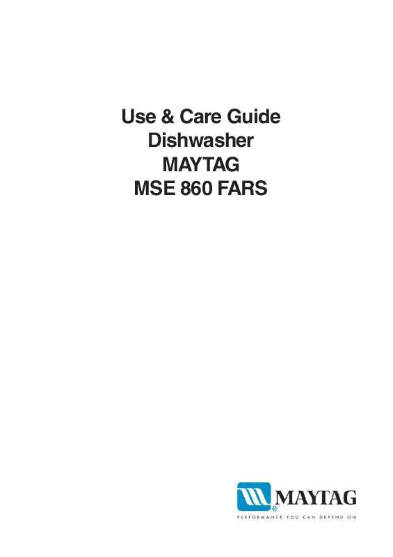 Mode d'emploi MAYTAG MSE 860 FARS