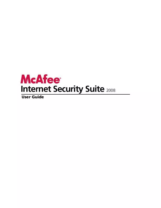 Mode d'emploi MCAFEE INTERNET SECURITY SUITE 2008