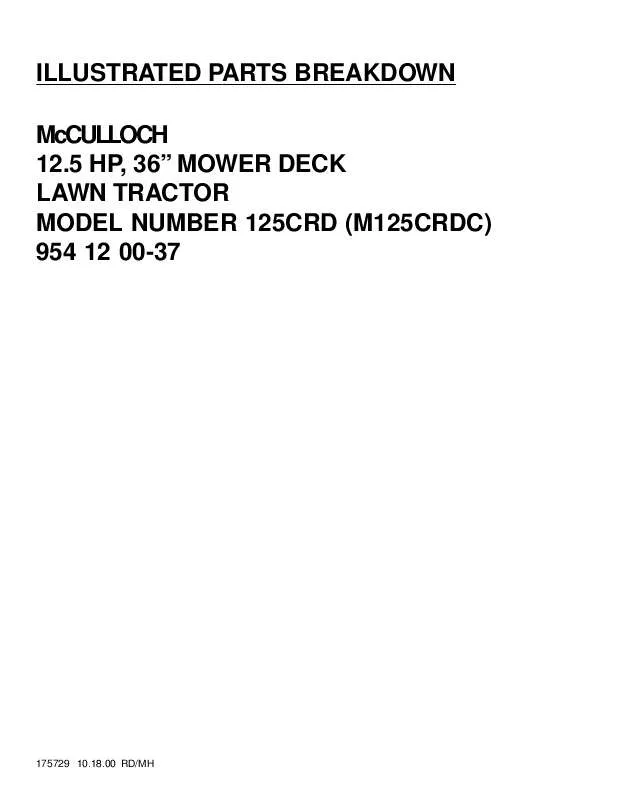 Mode d'emploi MCCULLOCH M125CRDC