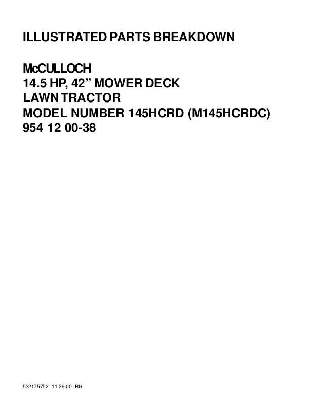 Mode d'emploi MCCULLOCH M145HCRDC