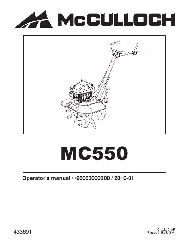 Mode d'emploi MCCULLOCH MC550