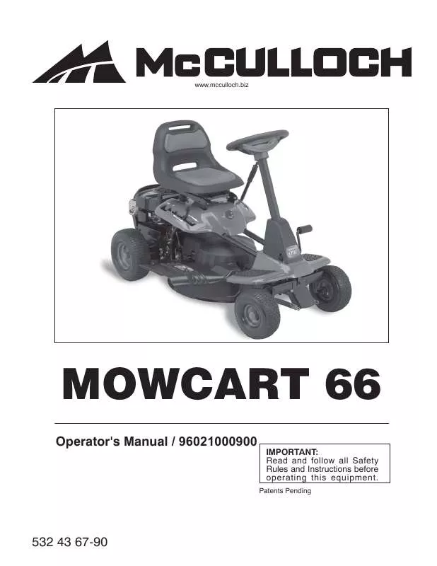 Mode d'emploi MCCULLOCH MOWCART 66