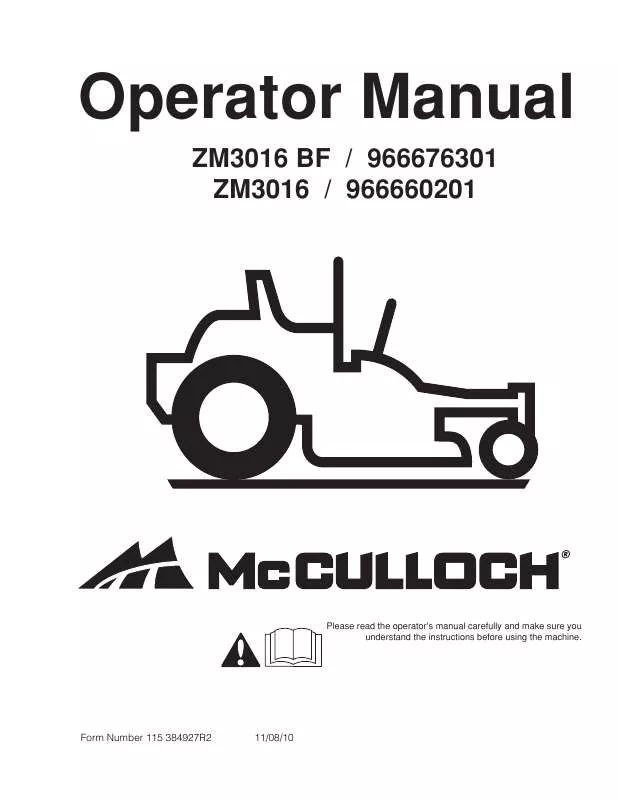 Mode d'emploi MCCULLOCH ZM3016