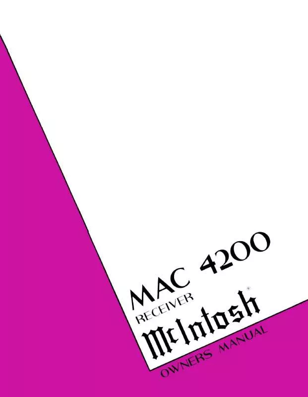Mode d'emploi MCINTOSH MAC4200