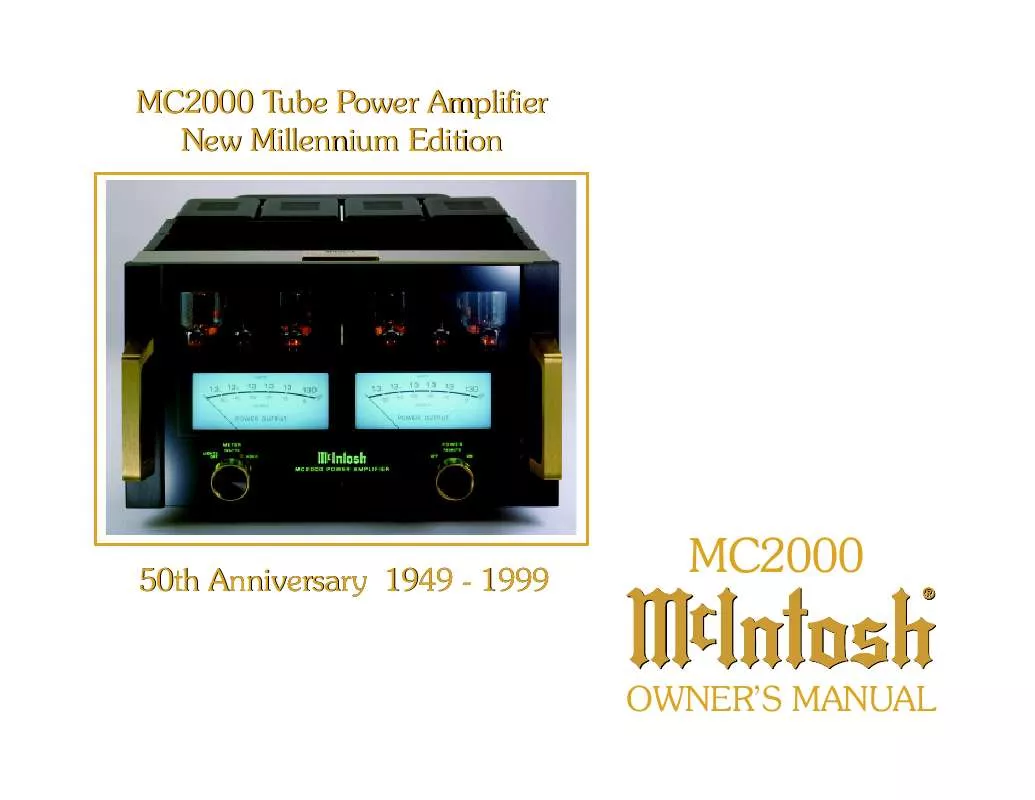 Mode d'emploi MCINTOSH MC2000