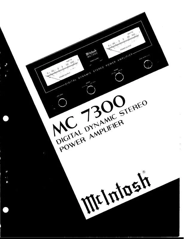 Mode d'emploi MCINTOSH MC7300