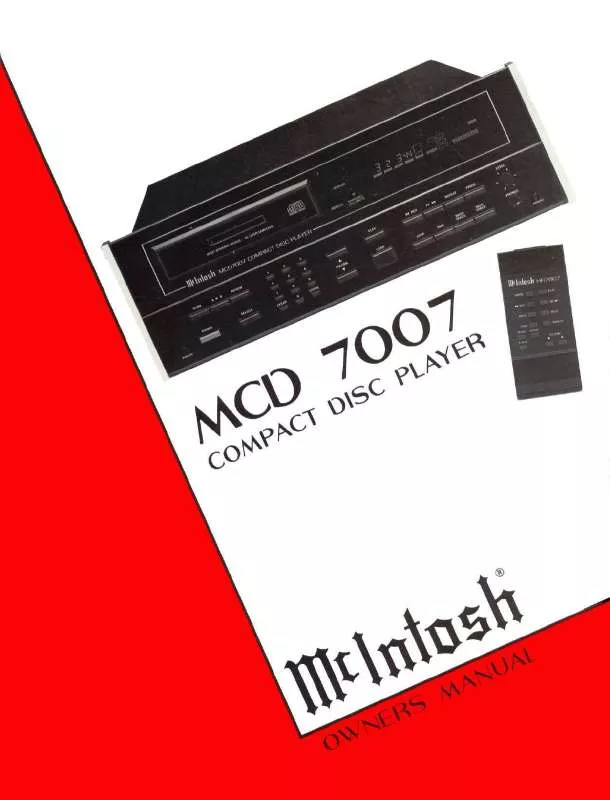 Mode d'emploi MCINTOSH MCD7007