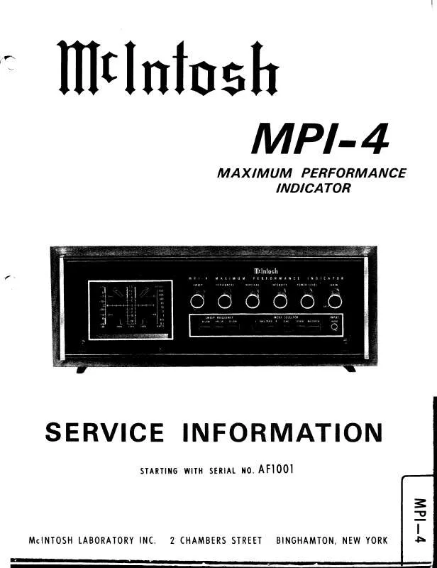Mode d'emploi MCINTOSH MPI-4
