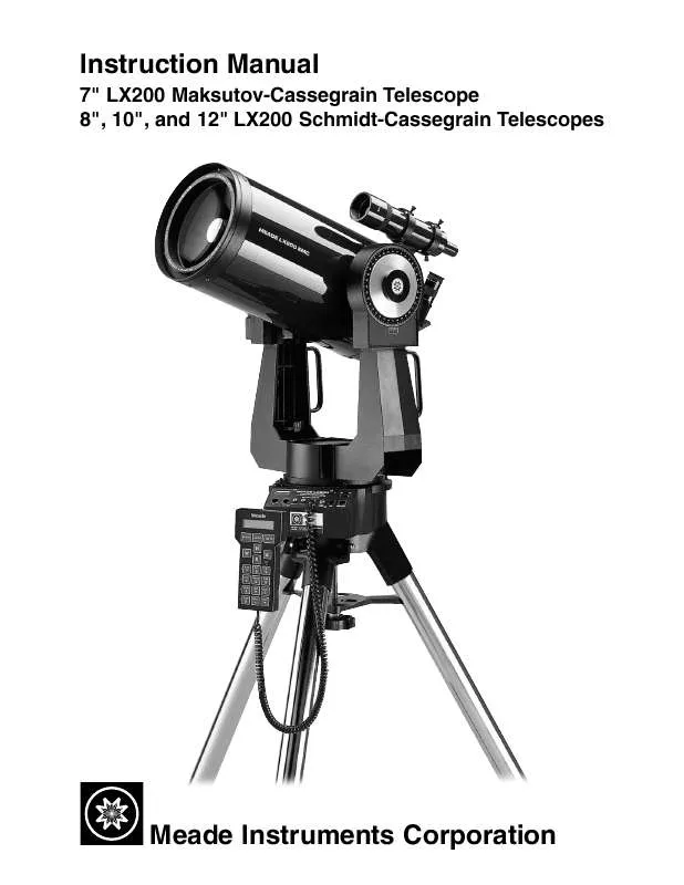 Mode d'emploi MEADE LX200 MAKSUTOV-CASSEGRAIN TELESCOPE