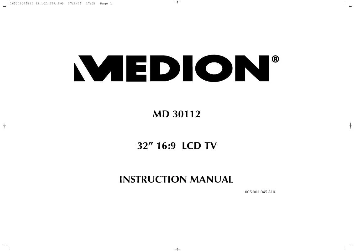 Mode d'emploi MEDION LCD TV MD 30112