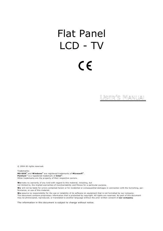 Mode d'emploi MEDION LCD TV MD 41427