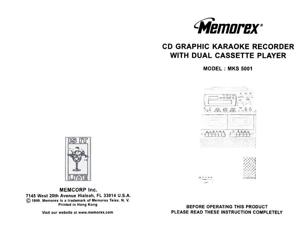 Mode d'emploi MEMOREX MKS-5001