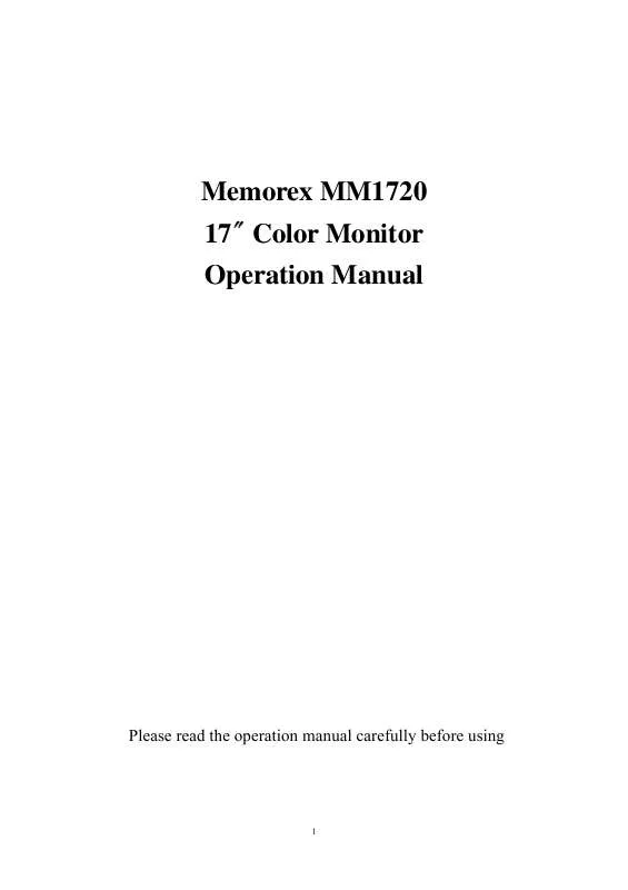 Mode d'emploi MEMOREX MM1720OM