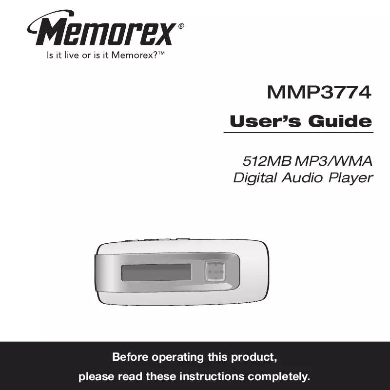 Mode d'emploi MEMOREX MMP3774OM