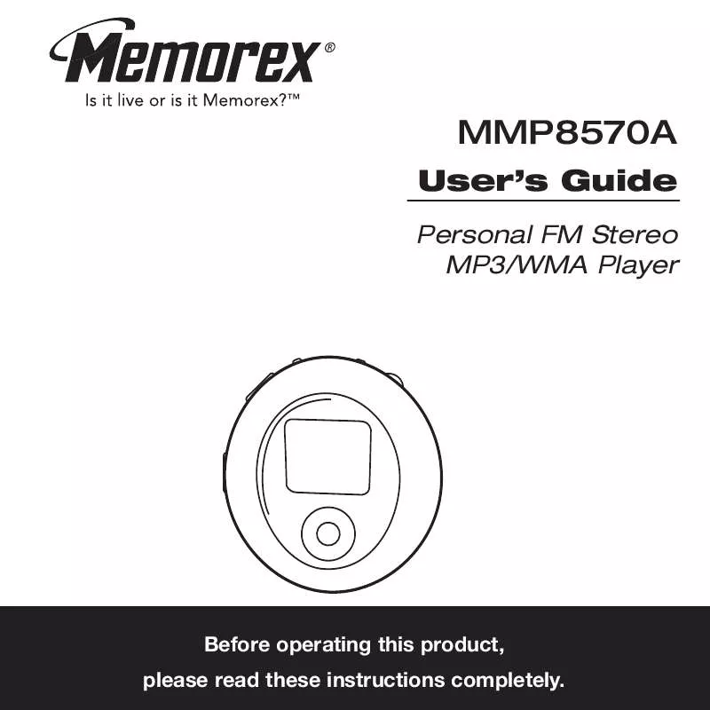 Mode d'emploi MEMOREX MMP8570AOM