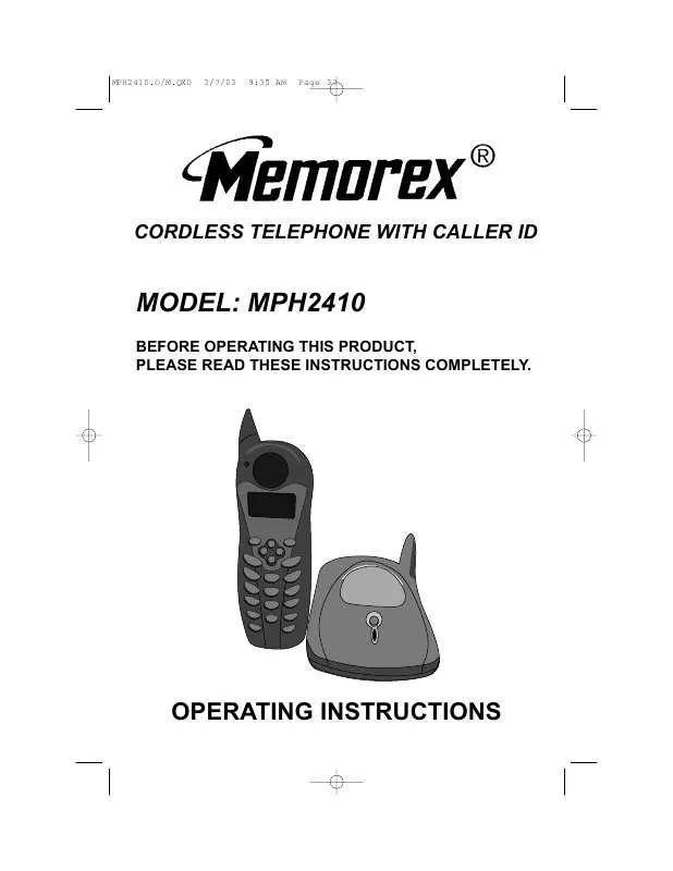 Mode d'emploi MEMOREX MPH2410OM