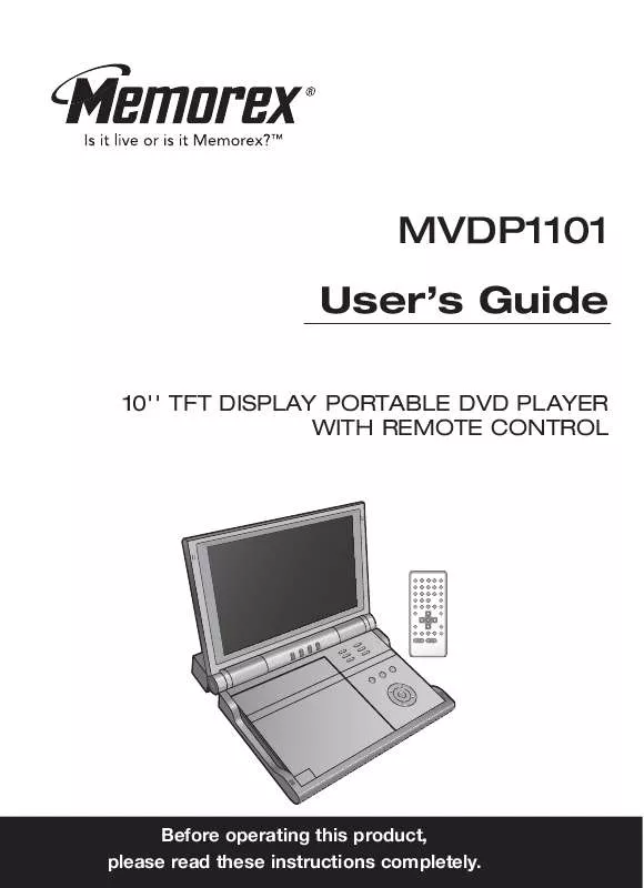 Mode d'emploi MEMOREX MVDP1101OM
