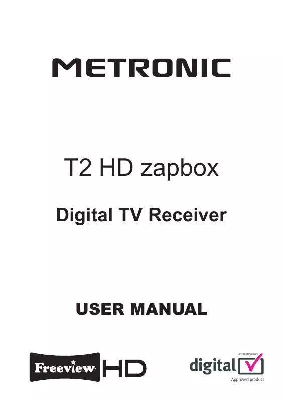 Mode d'emploi METRONIC T2 HD ZAPBOX