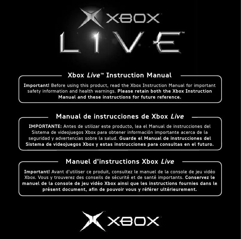 Mode d'emploi MICROSOFT XBOX LIVE