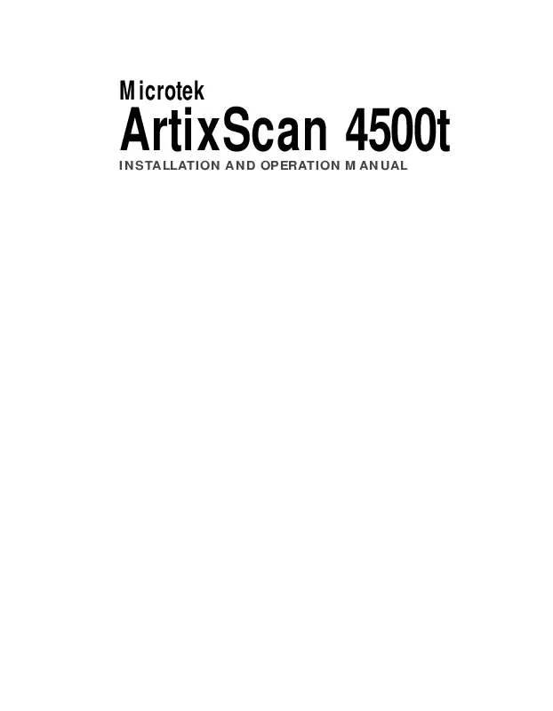Mode d'emploi MICROTEK GNC M ATX4500T 0600