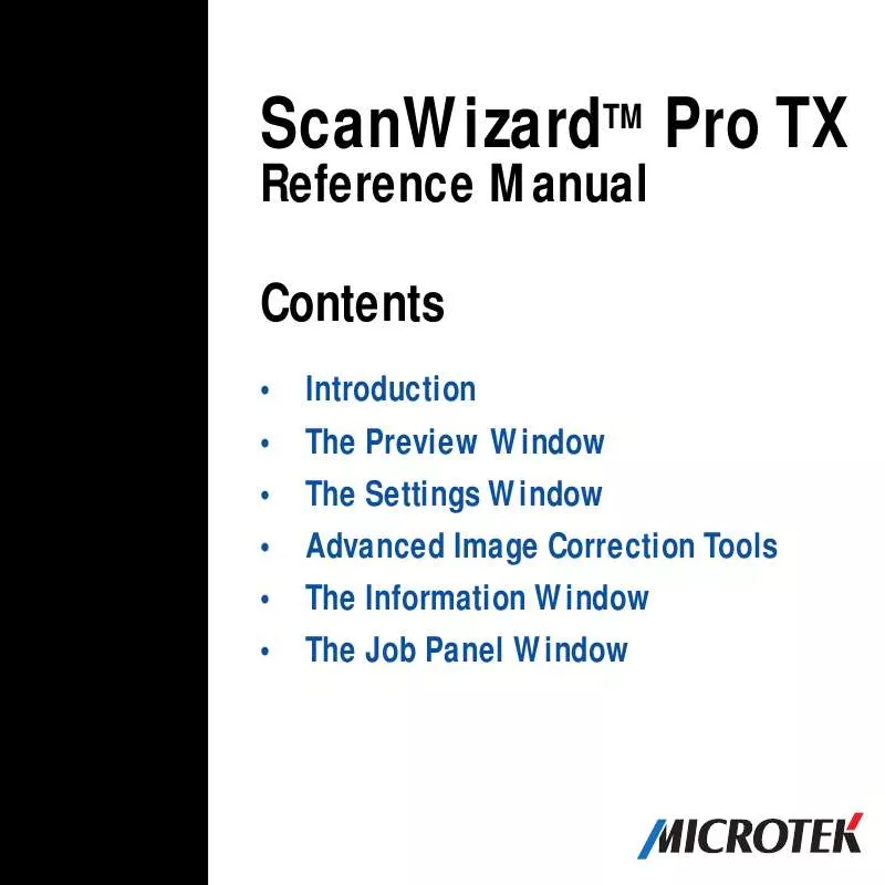 Mode d'emploi MICROTEK SWP TX REFERENCE PC MAC