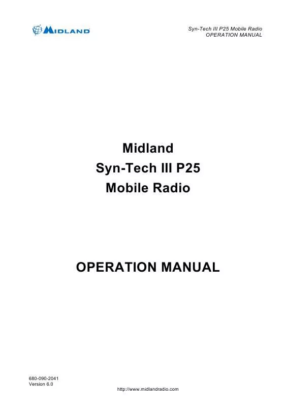 Mode d'emploi MIDLAND SYN-TECH III P25