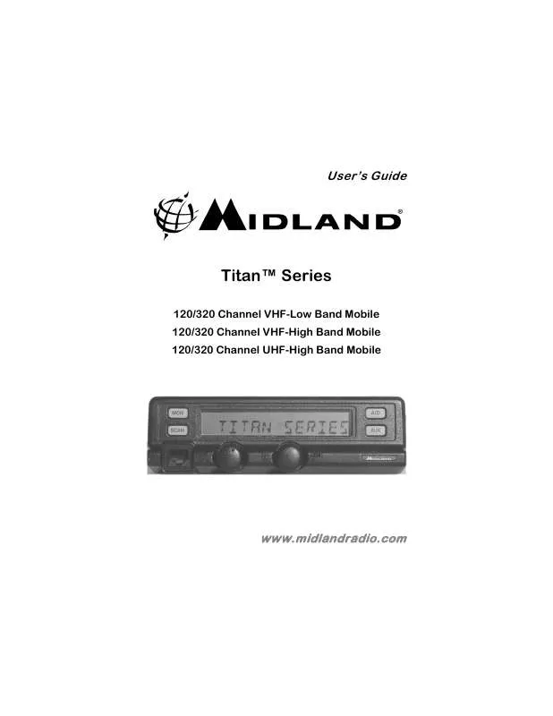 Mode d'emploi MIDLAND TITAN 110-WATT VHF