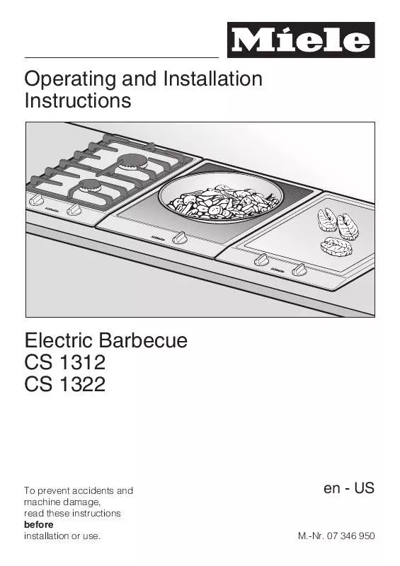 Mode d'emploi MIELE CS 1312BG BARBECUE CUSTOMIZED COOKING SURFACE