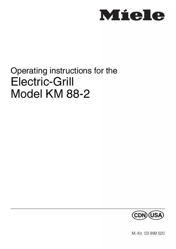 Mode d'emploi MIELE KM 88 CUSTOMIZED COOKING SURFACE
