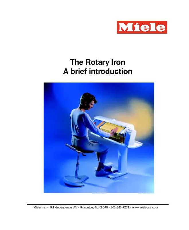 Mode d'emploi MIELE QUICK GUIDE ROTARY IRON