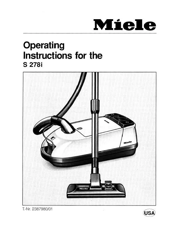 Mode d'emploi MIELE VACUUM CLEANER S278I SILVER STAR
