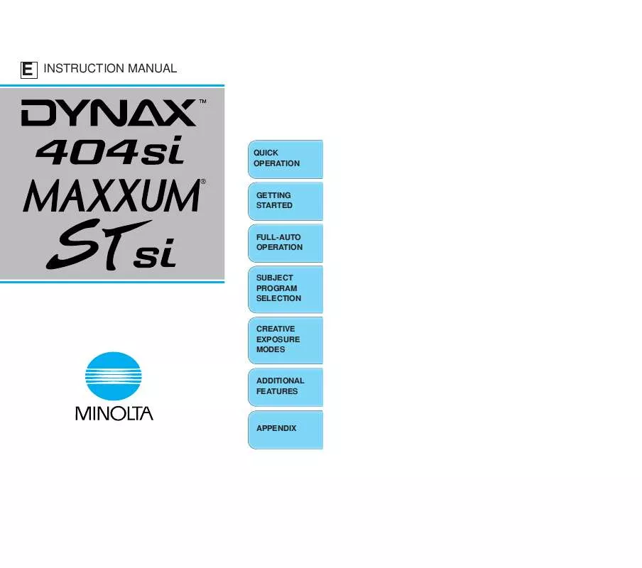 Mode d'emploi MINOLTA DYNAX 404SI MAXXUM STSI