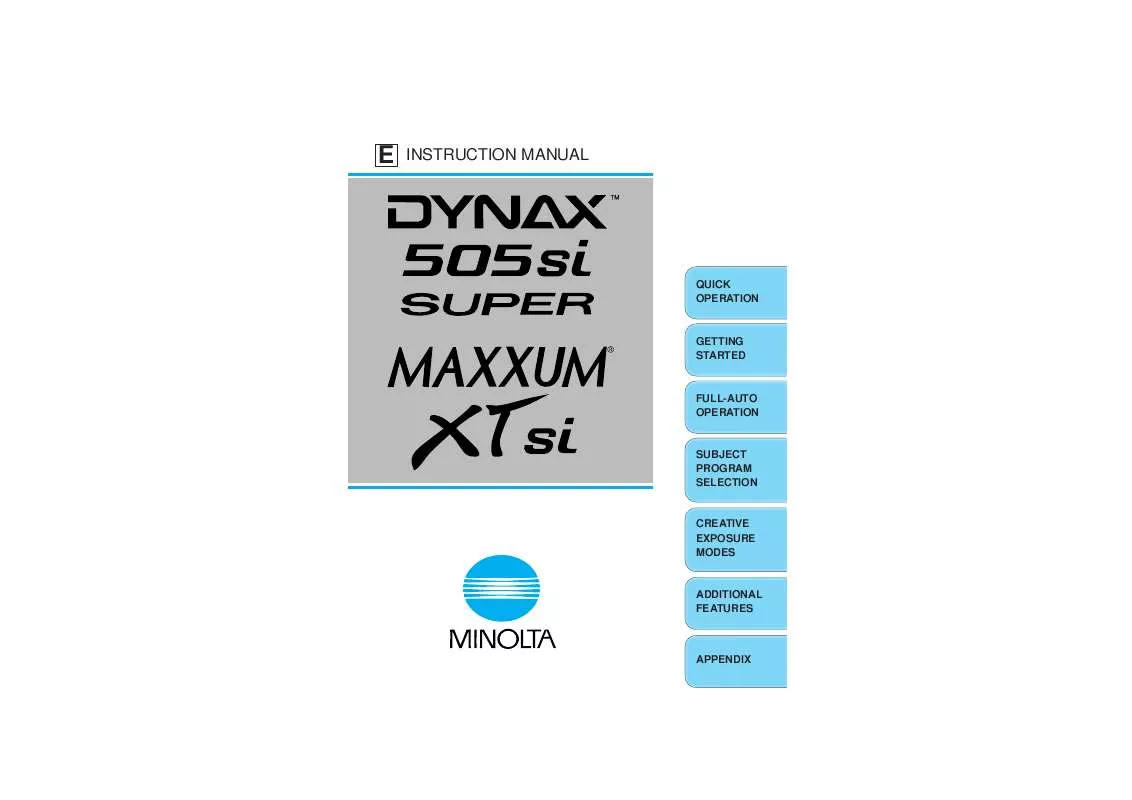 Mode d'emploi MINOLTA DYNAX 505SI SUPER