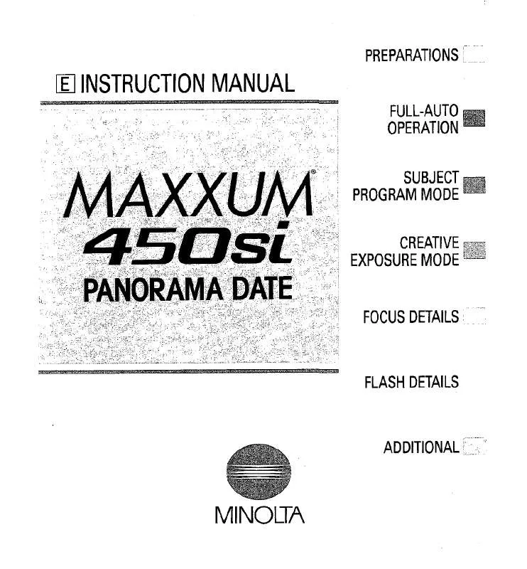 Mode d'emploi MINOLTA MAXXUM 450SI