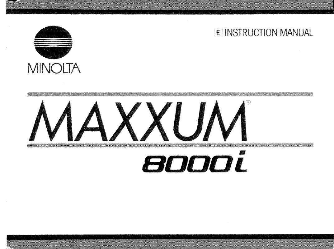 Mode d'emploi MINOLTA MAXXUM 8000I