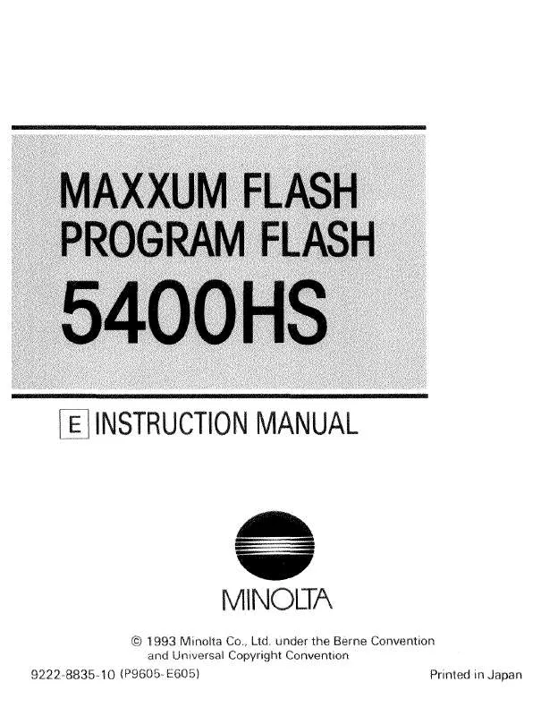 Mode d'emploi MINOLTA MAXXUM_FLASH_5400HS