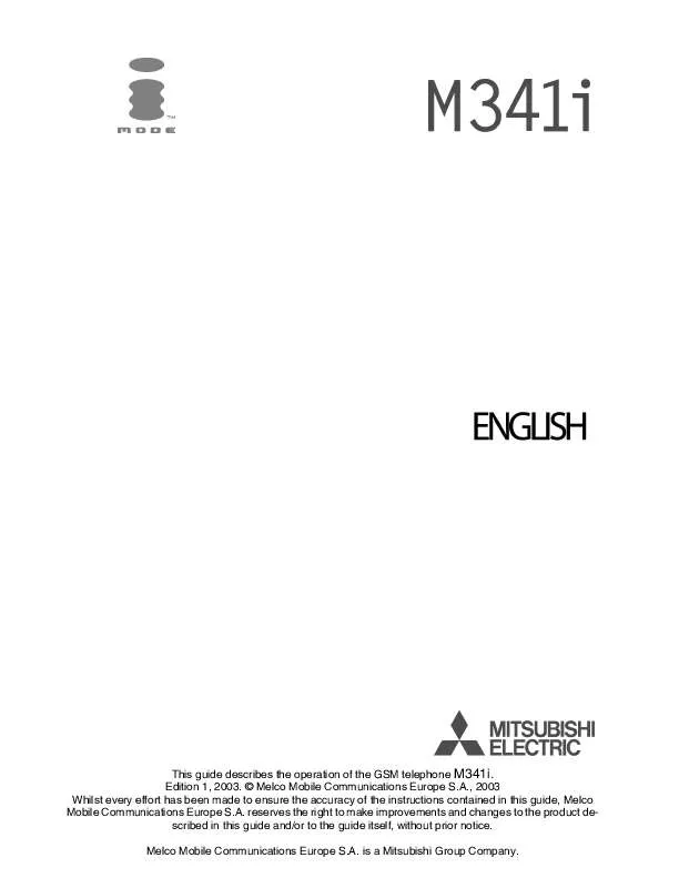 Mode d'emploi MITSUBISHI TELECOM M341I
