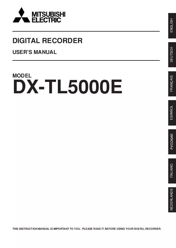 Mode d'emploi MITSUBISHI DX-TL5000E