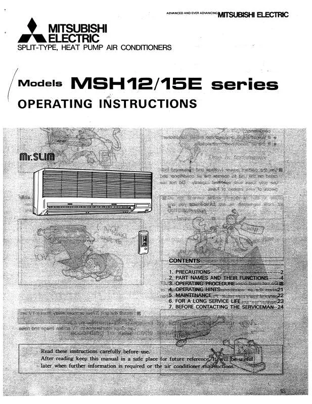 Mode d'emploi MITSUBISHI MSH12-15E