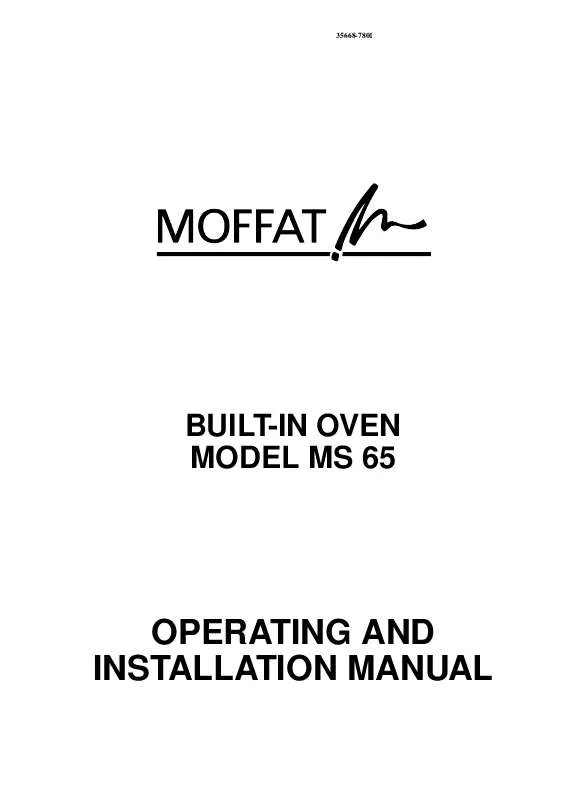 Mode d'emploi MOFFAT MS65B