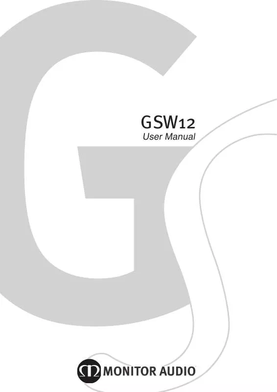 Mode d'emploi MONITOR AUDIO GSW12