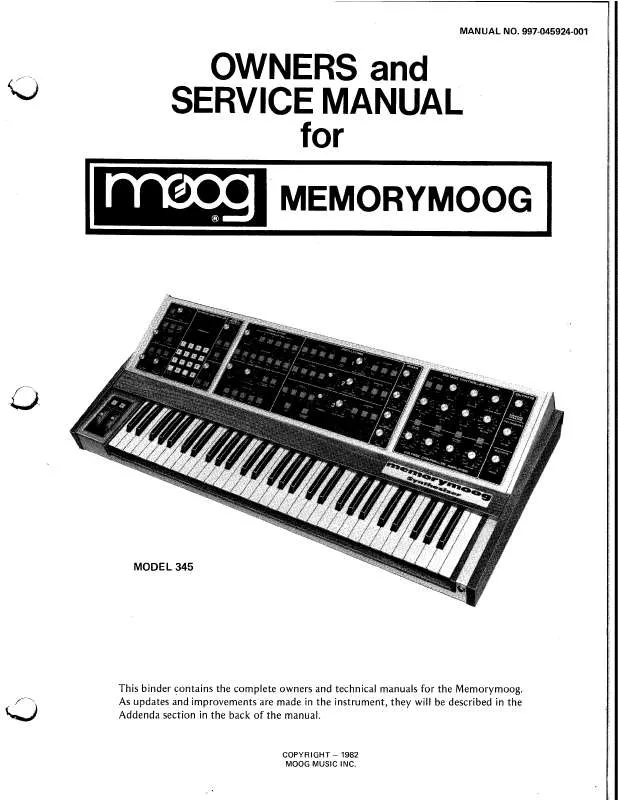 Mode d'emploi MOOG 345