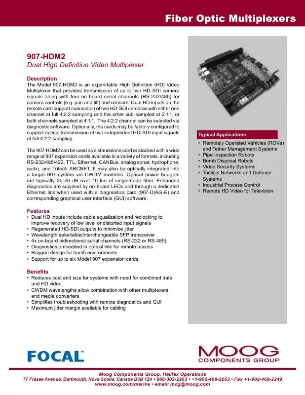 Mode d'emploi MOOG 907-HDM2