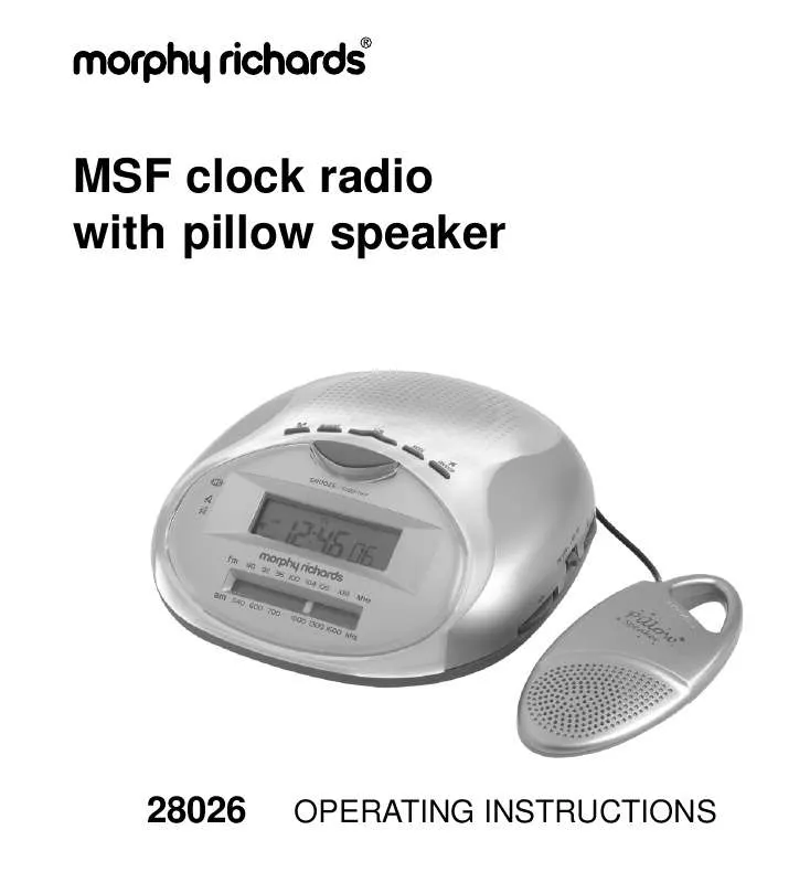 Mode d'emploi MORPHY RICHARDS IB28026